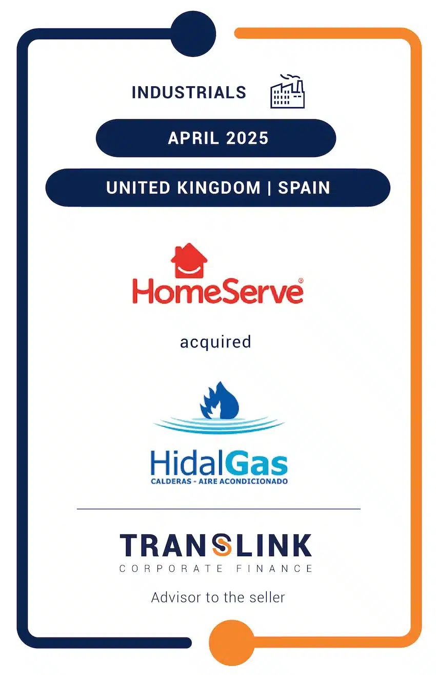 Translink Corporate Finance acted as the advisor to Instalaciones Hidalgas on its sale to HomeServe